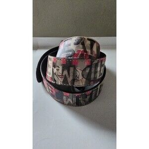 Y2K Holographoc Pop Punk Belt, Pink Black And White